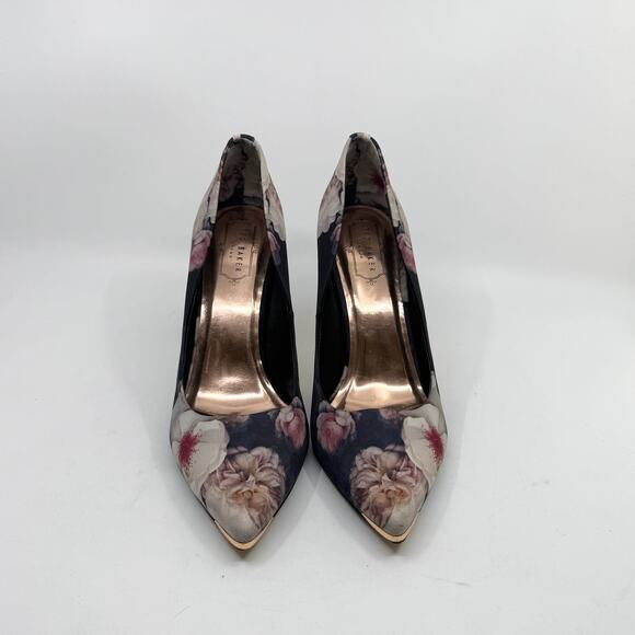 TED BAKER 'Kawaap Chelsea' Floral Satin Pointed-Toe Stiletto Pumps - Picture 4 of 8